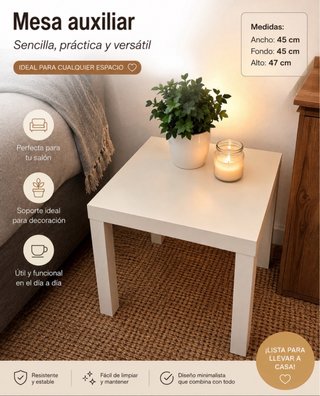 Mesa auxiliar 55x55cm