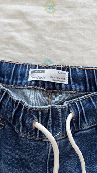 Bershka Pantalón Roto Azul Talla M