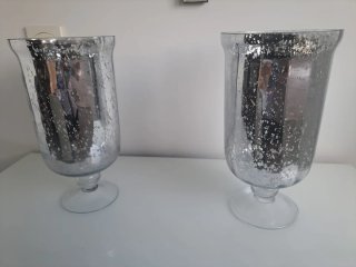 Jarrón Metacrilato Plateado Envejecido 29cm