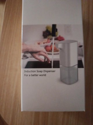 Dispensador jabón automático blanco y azul