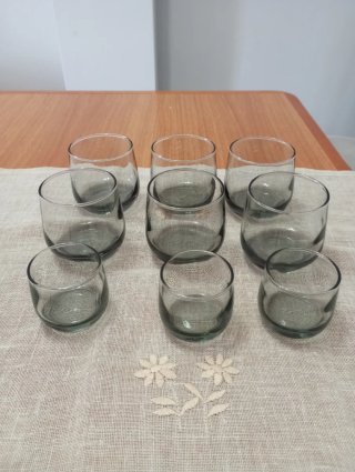 6 Vasos y 3 chupitos de cristal