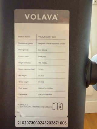 Bicicleta Estática Volava Smart Bike