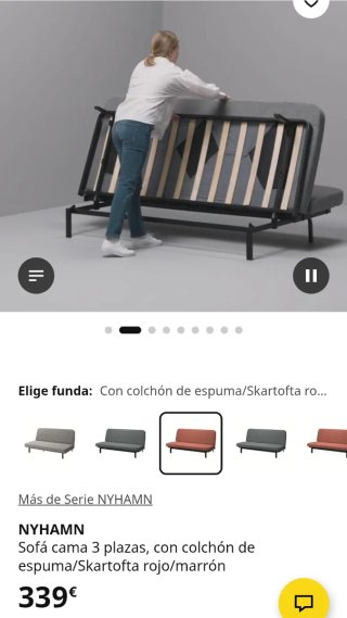 Sofá Cama Ikea Gris 200cm