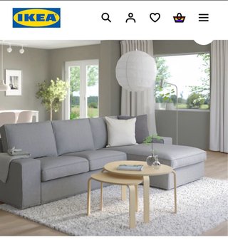 Sofá Chaiselongue KIVIK Ikea Gris