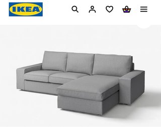 Sofá Chaiselongue KIVIK Ikea Gris