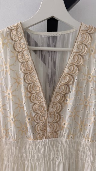 Vestido Boho Beige y Blanco