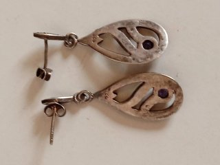 Orecchini Argento 925 con Marcassite e Zircone Vio