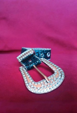 Cintura nera strass borchie brillantinata