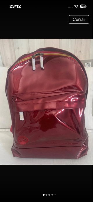 Mochila MIPAC Roja Charol Metalizada NUEVA