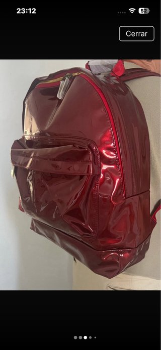 Mochila MIPAC Roja Charol Metalizada NUEVA