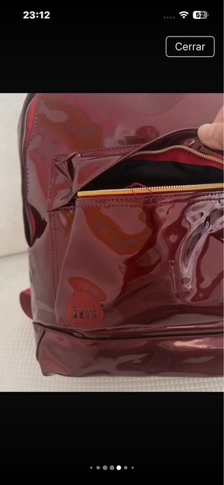 Mochila MIPAC Roja Charol Metalizada NUEVA