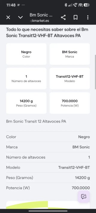 Altavoz BM SONIC Bluetooth Negro