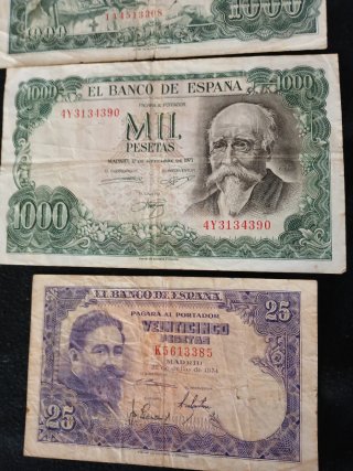 Lote de 4 Billetes Antiguos Españoles