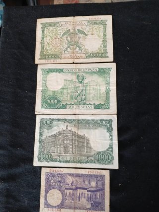 Lote de 4 Billetes Antiguos Españoles