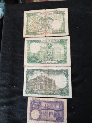 Lote de 4 Billetes Antiguos Españoles