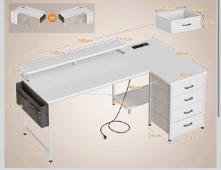 Escritorio blanco L modular