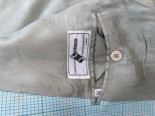 Giacca Vintage Quadri Verde Acqua Sartoriale