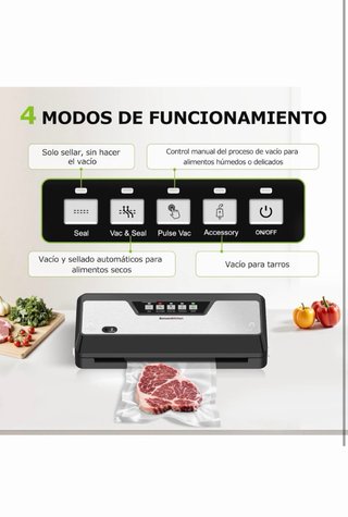 Envasadora Vacío Bonsenkitchen 125W VS3019 4 Modos