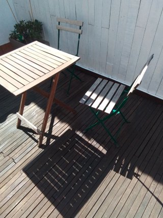 Mesa y 2 Sillas Plegables Exterior