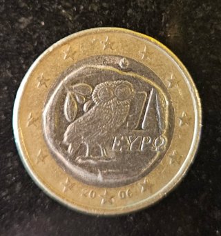 Moneda 1 Euro Grecia Búho 2006