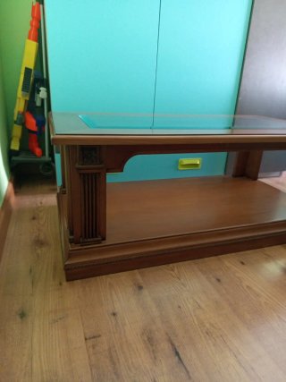 Mesa de centro madera y cristal