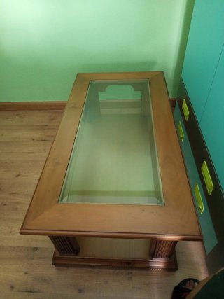 Mesa de centro madera y cristal