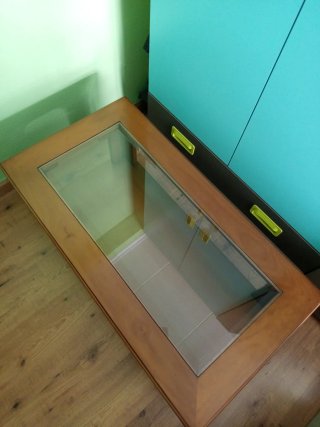 Mesa de centro madera y cristal