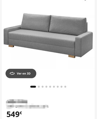 Sofá Cama Gris 3 Plazas