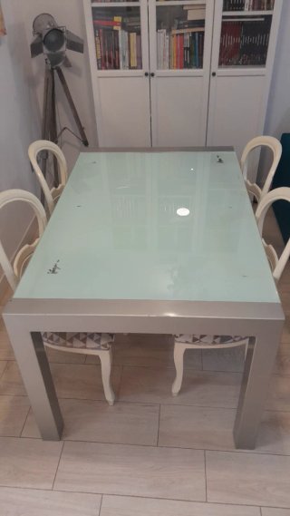 Mesa de comedor extensible cristal