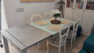 Mesa de comedor extensible cristal