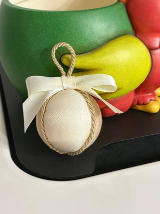 Pallina albero Natale beige e oro