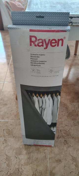 Armario ropero Rayen tela gris