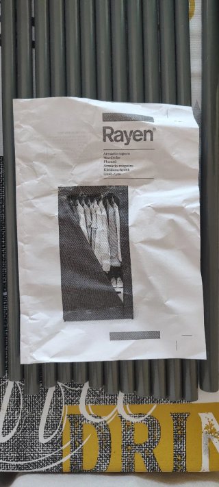 Armario ropero Rayen tela gris