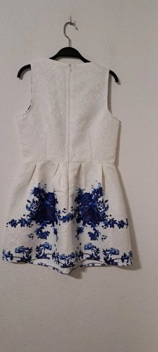 Vestido Sheinside floral azul y blanco
