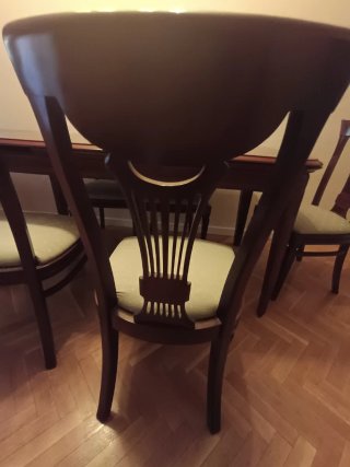Mesa comedor extensible + 6 sillas madera