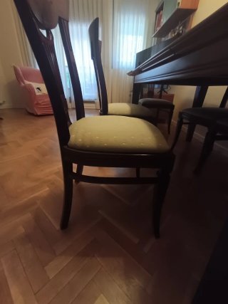 Mesa comedor extensible + 6 sillas madera