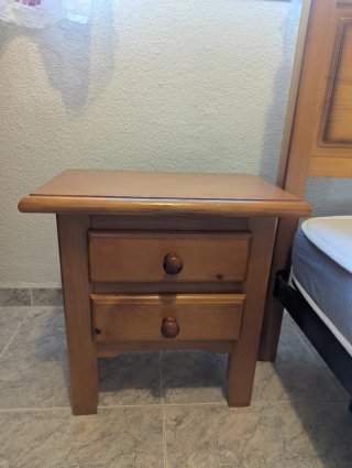 Cabecero y mesilla cama 90 madera