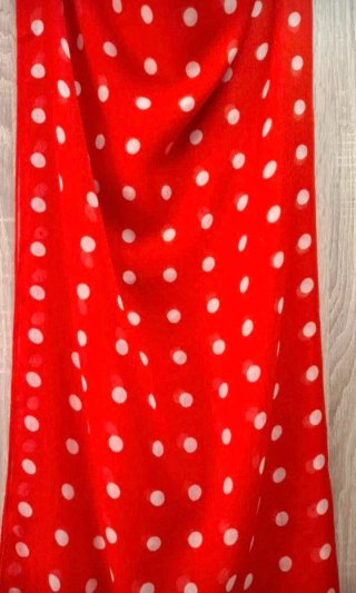 Pañuelo Mango Maxi Rojo Lunares Blancos