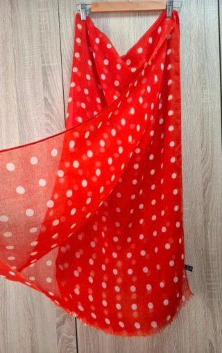 Pañuelo Mango Maxi Rojo Lunares Blancos