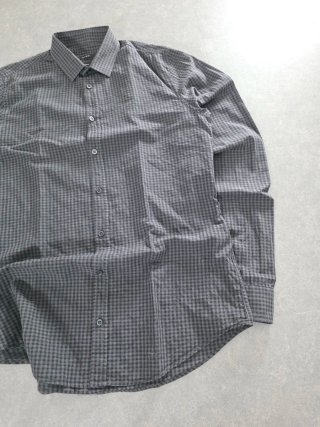 Camicia Gucci Uomo Skinny a Quadri Grigia Tg 39