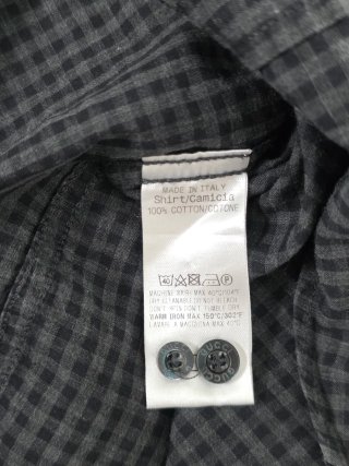Camicia Gucci Uomo Skinny a Quadri Grigia Tg 39