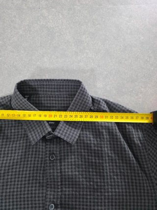 Camicia Gucci Uomo Skinny a Quadri Grigia Tg 39