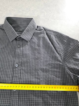 Camicia Gucci Uomo Skinny a Quadri Grigia Tg 39