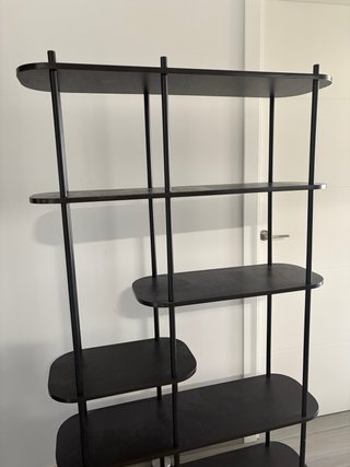 Estantería Negra Acero y Madera