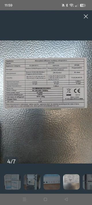 Nevera de gas y luz