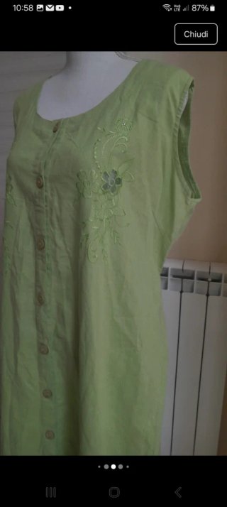 Abito in lino e viscosa verde