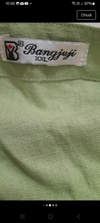 Abito in lino e viscosa verde