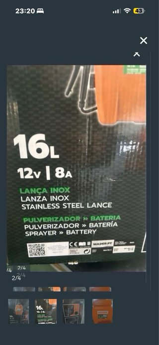 Mochila Pulverizadora Mader 16L Batería