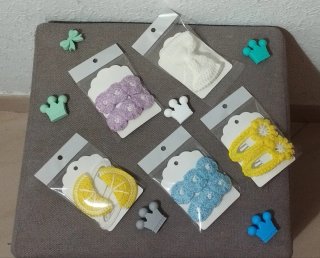 Pinzas Pelo de Crochet Flor
