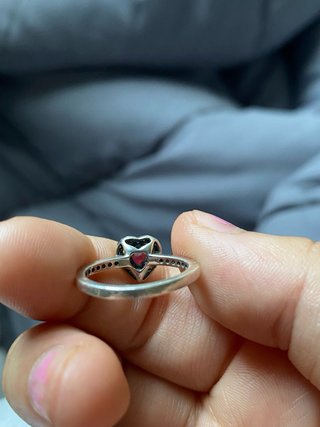 Anillo Pandora Corazón Rojo y Circonitas